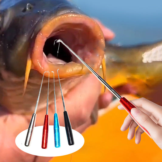 Extractor de Anzuelos Metálico de Pesca con Tubo de Almacenamiento Transparente