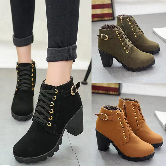 Botas de tacón grueso para mujer🍂Novedades de otoño: 49 % de descuento