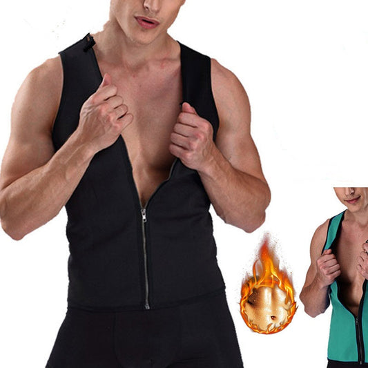 Camiseta sin mangas con cremallera para hombre, moldeadora del cuerpo