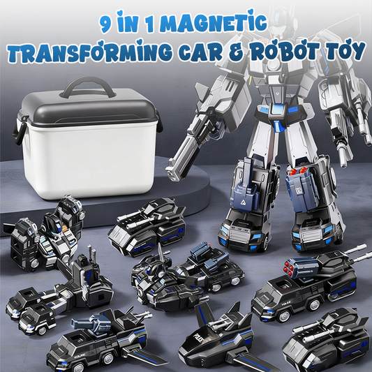 Juguete robot y coche magnético transformable 9 en 1
