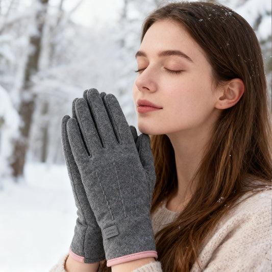 Guantes cálidos a prueba de viento con pantalla táctil y agarre antideslizante