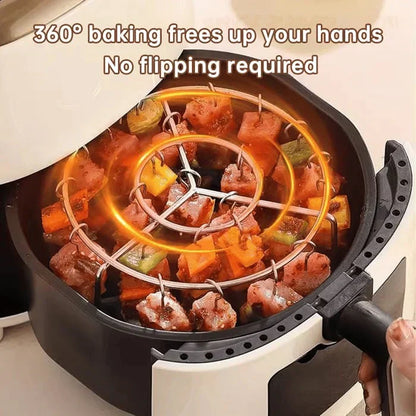 🎁 ¡OFERTA 50% DTO! 🔥 – 🥩 Parrilla Vertical para Barbacoa en Freidora de Aire + Guantes Resistentes al Calor GRATIS 🍤