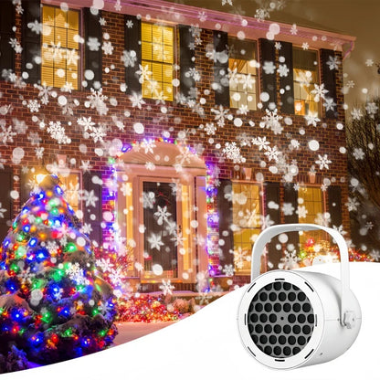 Proyector de Copos de Nieve 3D ❄️✨ Iluminación LED Giratoria para Navidad