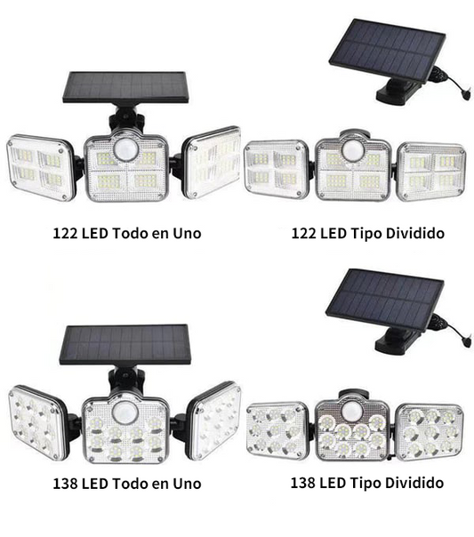 Lámpara solar de pared de tres cabezas