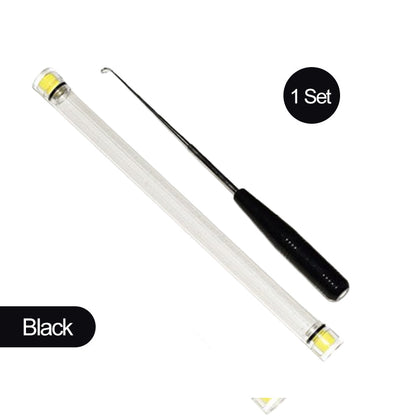 Extractor de Anzuelos Metálico de Pesca con Tubo de Almacenamiento Transparente