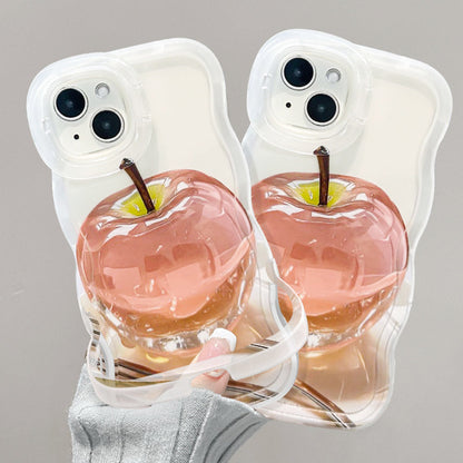 Funda Transparente con Patrón de Manzana para iPhone Serie 16/15/14/13/12/11
