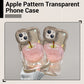 Funda Transparente con Patrón de Manzana para iPhone Serie 16/15/14/13/12/11