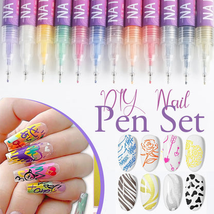 💅🔥 50 % DE RÉDUCTION – Set de Plumas pour Art de Ongles 12 Couleurs 🎨✨