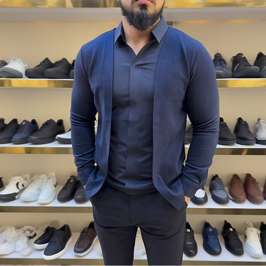 Camisa de dos piezas simulada para hombre