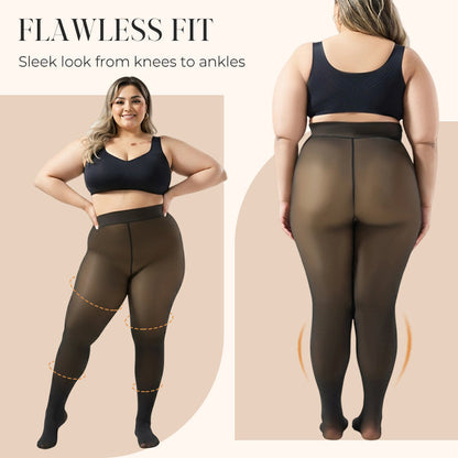 Medias con forro térmico elástico acogedor para mujer