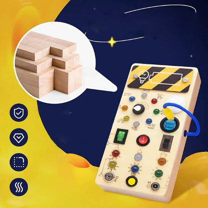 Juguetes de madera con luces LED para tableros de actividades