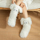 Pantuflas de felpa para mujer, calcetines de suelo para invierno, para el hogar, interiores, gruesos, con forro polar, antideslizantes, para adultos, calcetines de nieve de felpa para mujer, cubrezapatos