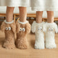 Pantuflas de felpa para mujer, calcetines de suelo para invierno, para el hogar, interiores, gruesos, con forro polar, antideslizantes, para adultos, calcetines de nieve de felpa para mujer, cubrezapatos