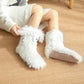 Pantuflas de felpa para mujer, calcetines de suelo para invierno, para el hogar, interiores, gruesos, con forro polar, antideslizantes, para adultos, calcetines de nieve de felpa para mujer, cubrezapatos