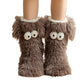 Pantuflas de felpa para mujer, calcetines de suelo para invierno, para el hogar, interiores, gruesos, con forro polar, antideslizantes, para adultos, calcetines de nieve de felpa para mujer, cubrezapatos