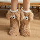 Pantuflas de felpa para mujer, calcetines de suelo para invierno, para el hogar, interiores, gruesos, con forro polar, antideslizantes, para adultos, calcetines de nieve de felpa para mujer, cubrezapatos
