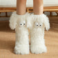 Pantuflas de felpa para mujer, calcetines de suelo para invierno, para el hogar, interiores, gruesos, con forro polar, antideslizantes, para adultos, calcetines de nieve de felpa para mujer, cubrezapatos